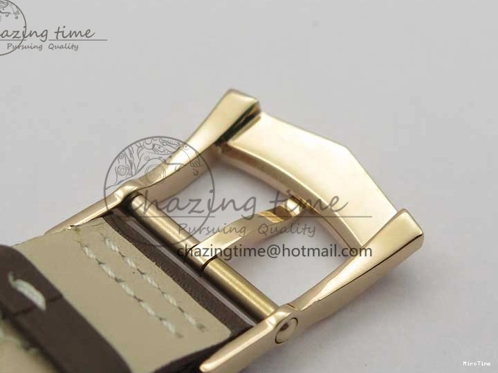 MIROTIME 0427 ZipUp Calatrava 5524R Pilot Travel Time RG GRF Brown Dial on Brown Leather Strap A324 V 7110